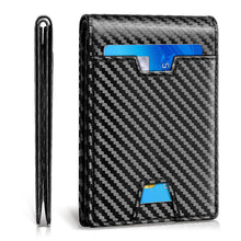 Load image into Gallery viewer, Bifold wallet carbon filber leather wallet RFID blocking