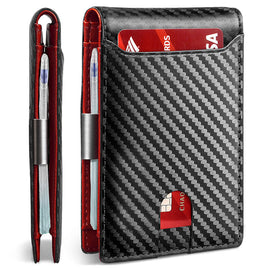 Bifold wallet custom wallet with money clip for men