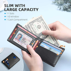 Front Pocket Slim Leather wallet with money clip