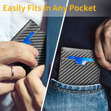 Load image into Gallery viewer, Bifold wallet carbon filber leather wallet RFID blocking