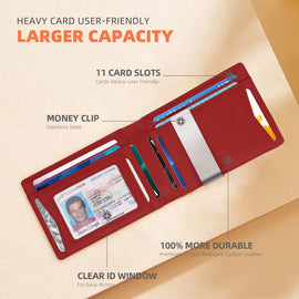 Bifold wallet custom wallet with money clip for men