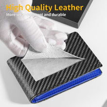 Load image into Gallery viewer, Bifold wallet carbon filber leather wallet RFID blocking