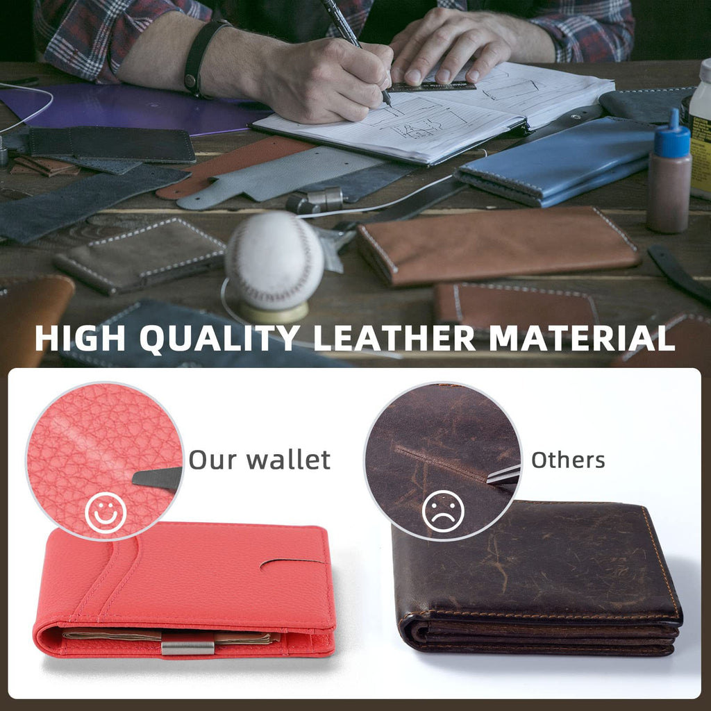 Customized Pu Leather Wallet RFID Blocking Money Clip Wallet
