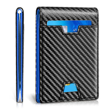 Load image into Gallery viewer, Bifold wallet carbon filber leather wallet RFID blocking