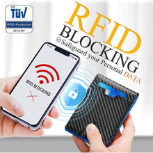 Load image into Gallery viewer, Bifold wallet carbon filber leather wallet RFID blocking