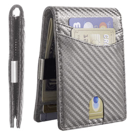 Customized Pu Leather Wallet RFID Blocking Money Clip Wallet