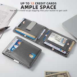 Customized Pu Leather Wallet RFID Blocking Money Clip Wallet