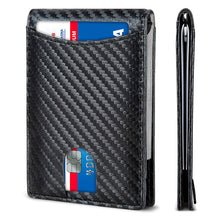 Load image into Gallery viewer, Crazy horse vintage slim genuine leather money clip with pull tap