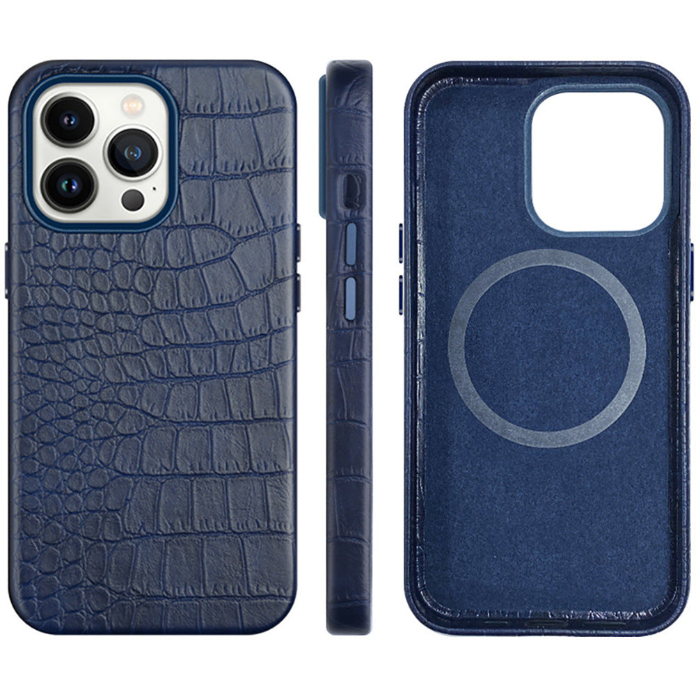 Custom Crocodile genuine leather magnetic phone case