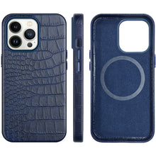 Load image into Gallery viewer, Custom Crocodile genuine leather magnetic phone case