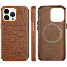 Load image into Gallery viewer, Custom Crocodile genuine leather magnetic phone case