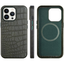 Load image into Gallery viewer, Custom Crocodile genuine leather magnetic phone case