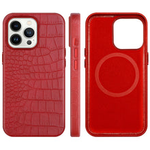 Load image into Gallery viewer, Custom Crocodile genuine leather magnetic phone case