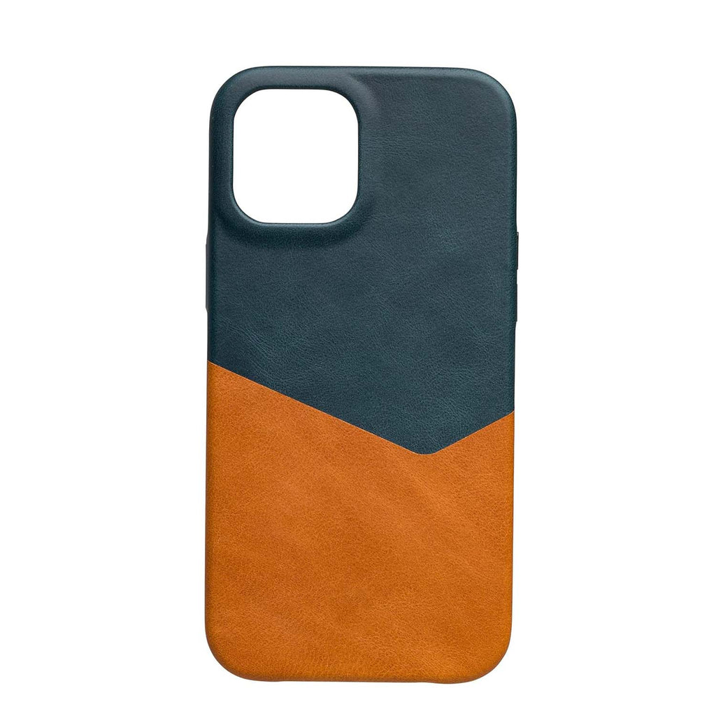 Custom Metal Button Vintage oiled wax Leather Wrapped Case For IP14