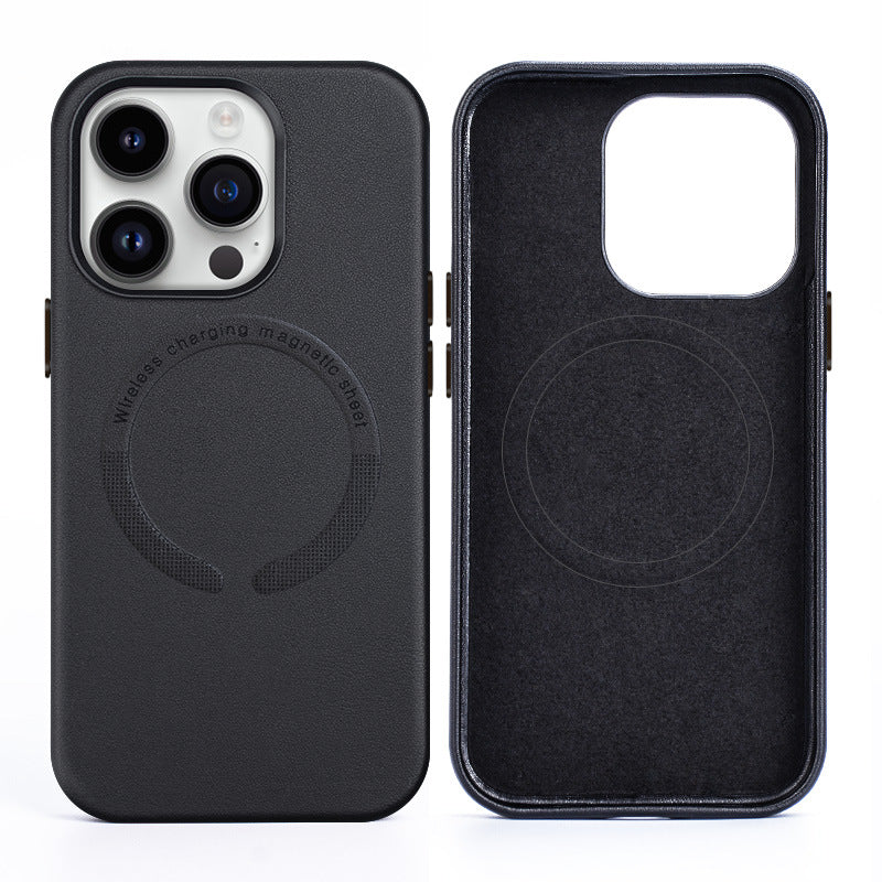 Custom Smooth Leather Phone case with wireless charging