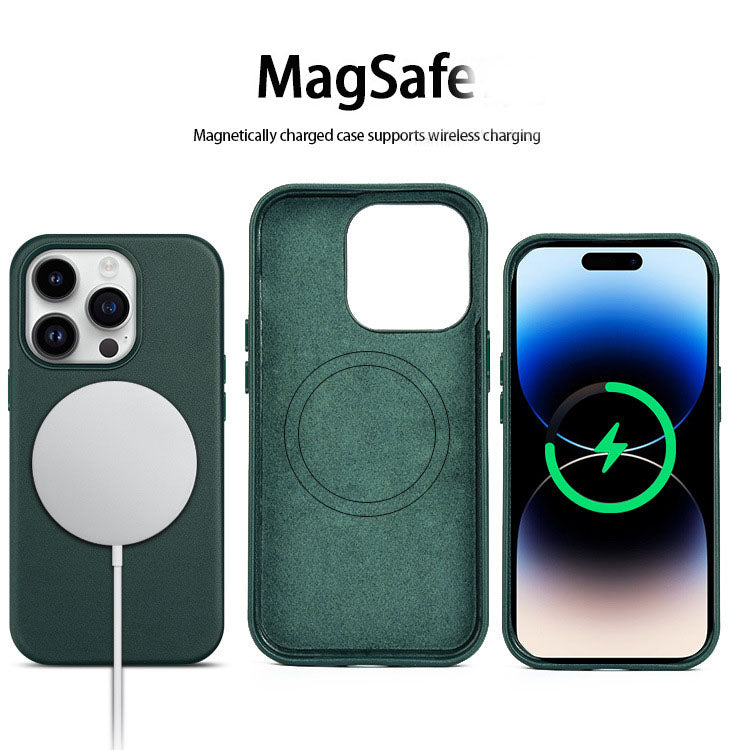 Custom Smooth Leather Phone case with wireless charging