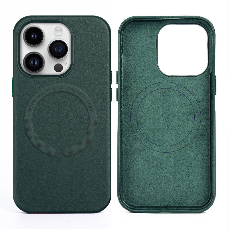 Custom Smooth Leather Phone case with wireless charging