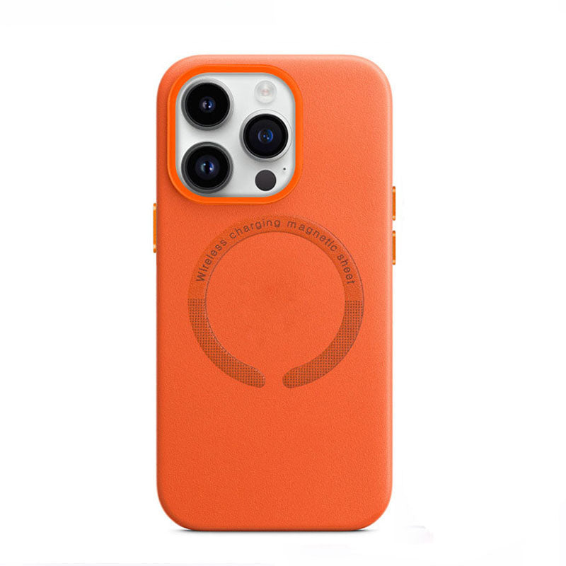 Custom Smooth Leather Phone case with wireless charging