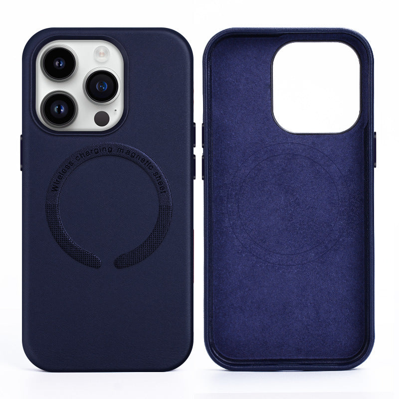Custom Smooth Leather Phone case with wireless charging