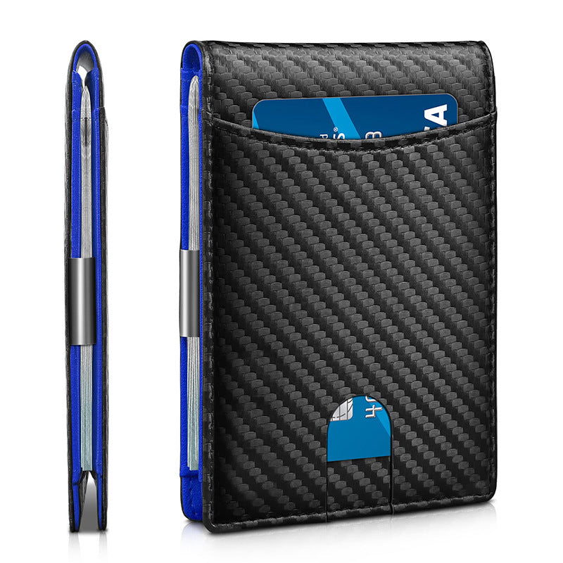 Mens Big Capacity business bifold wallet with money clip