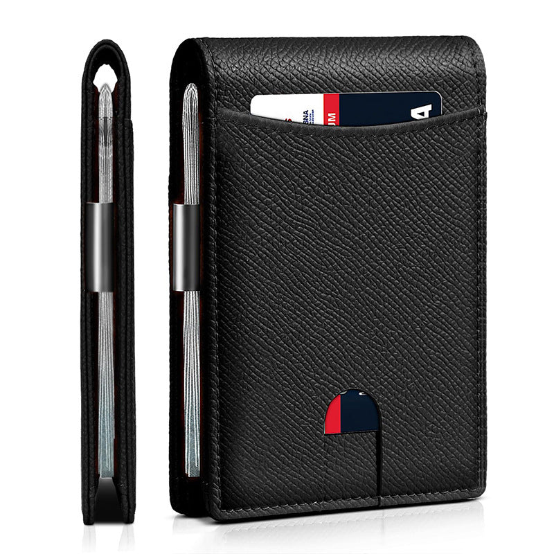 Mens Big Capacity business bifold wallet with money clip