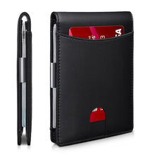Load image into Gallery viewer, Mens Big Capacity business bifold wallet with money clip