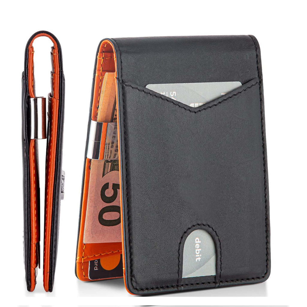 New design custom leather wallet for men with clip