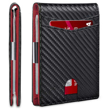 Load image into Gallery viewer, Minimalist RFID Front Pocket Bifold Leather wallet with money clip