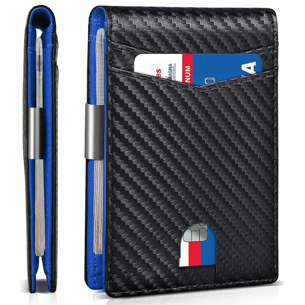 Minimalist RFID Front Pocket Bifold Leather wallet with money clip