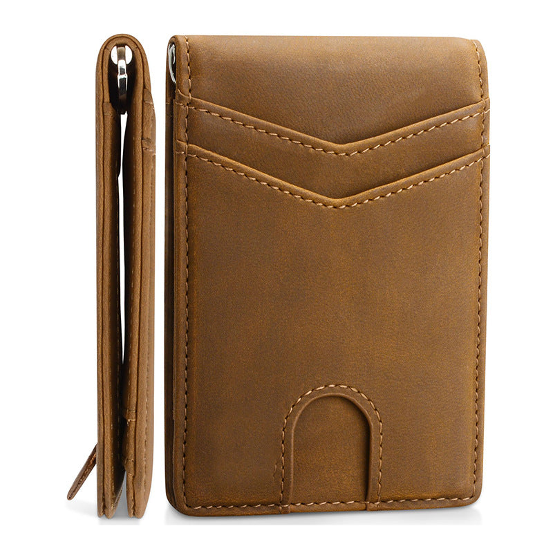 Vintage leather custom money clip for men