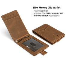 Load image into Gallery viewer, Vintage leather custom money clip for men