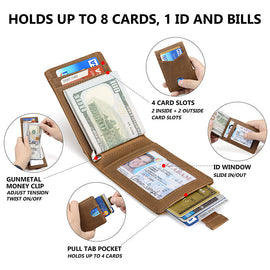 Vintage leather custom money clip for men