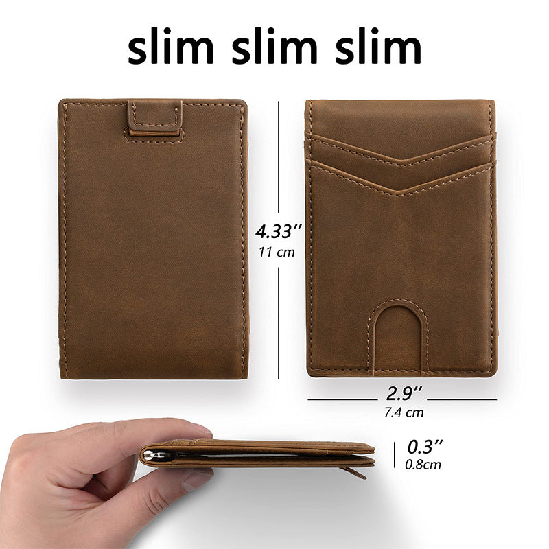 Vintage leather custom money clip for men