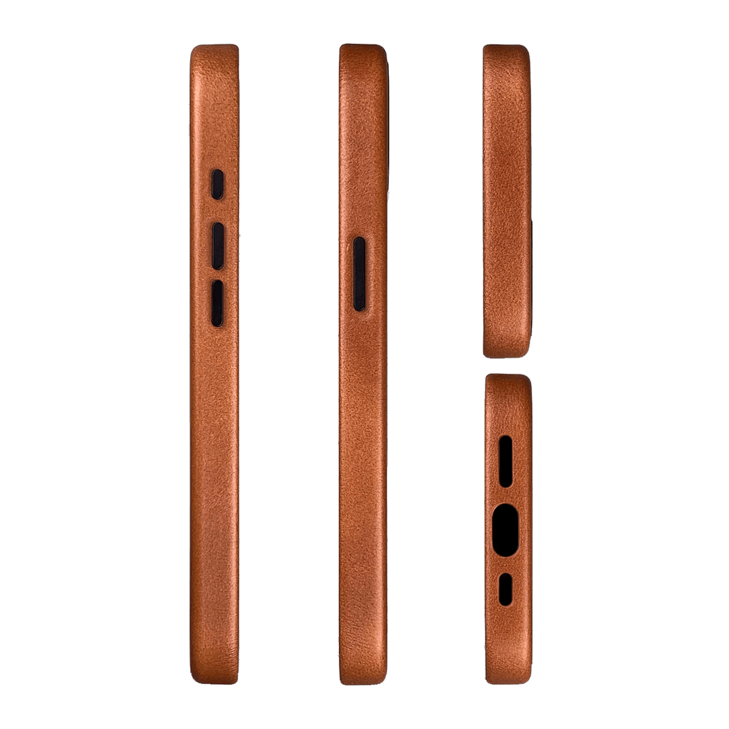 Vintage oiled wax leather phone case for IP14/15 series