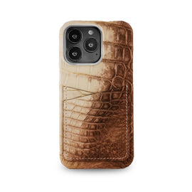 Crocodile Leather Phone Case For Iphone With Back Card Slots
