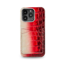 Load image into Gallery viewer, Crocodile Leather Phone Case For Iphone With Back Card Slots